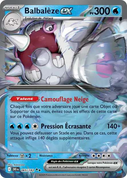 Carte Pokémon Balbalèze EX 065/182 DRI Rivalités Destinées EV10 Neuf FR LorenZone