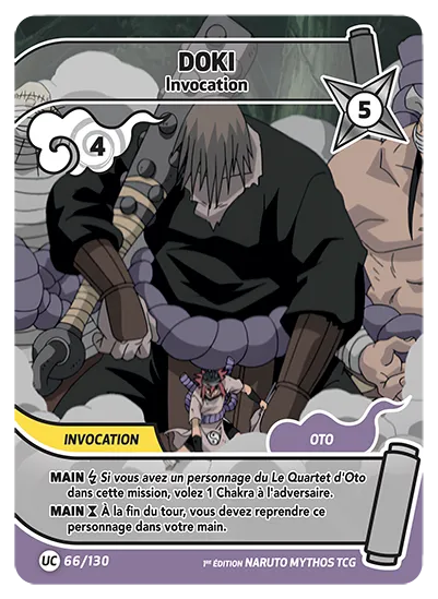 Carte Naruto Mythos DOKI – Invocation 066/130 UC 1er Chapitre Neuf FR LorenZone