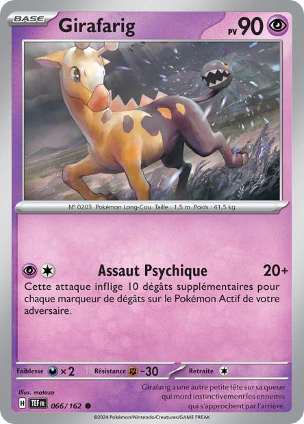Carte Pokémon Girafarig 066/162 TEF Forces Temporelles EV05 Neuf FR LorenZone