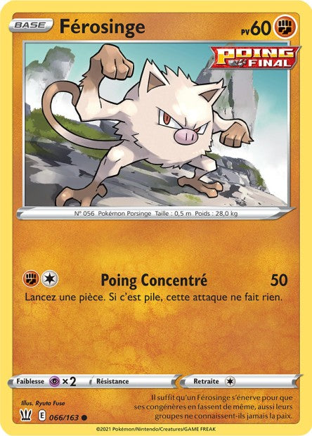 Carte Pokémon Férosinge 066/163 SWSH5 Styles de Combat EB05 Neuf FR LorenZone