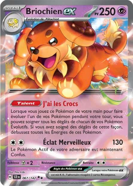 Carte Pokémon Briochien EX 067/142 SCR Couronne Stellaire EV07 Neuf FR LorenZone