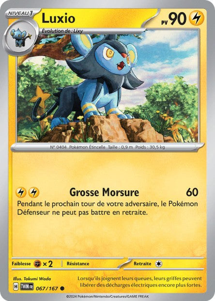 Carte Pokémon Luxio 067/167 TWM Mascarade Crépusculaire EV06 Neuf FR LorenZone