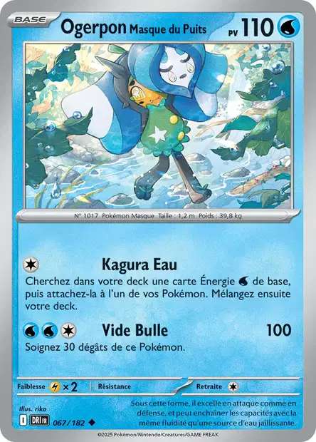 Carte Pokémon Ogerpon Masque du Puits 067/182 DRI Rivalités Destinées EV10 Neuf FR LorenZone