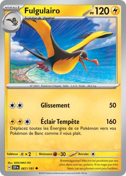 Carte Pokémon Fulgulairo 067/191 SSP Étincelles Déferlantes EV08 Neuf FR LorenZone