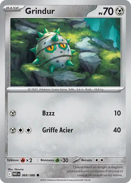 Carte Pokémon Grindur 068/086 WHT Flamme Blanche EV10_5 Neuf FR LorenZone