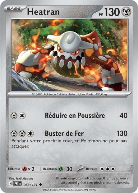 Carte Pokémon Heatran 068/131 Evolutions Prismatiques PRE EV8_5 Neuf FR LorenZone
