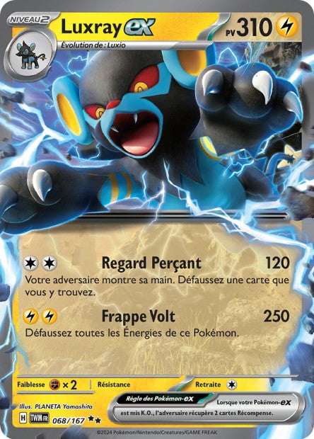 Carte Pokémon Luxray EX 068/167 TWM Mascarade Crépusculaire EV06 Neuf FR LorenZone