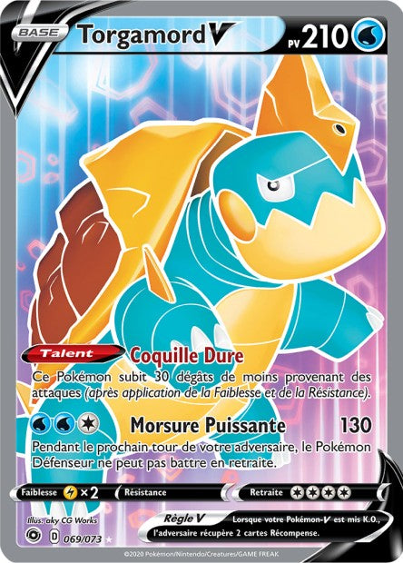Carte Pokémon Torgamord V 069/073 SWSH35 Voltage Eclatant EB3_5 Neuf FR LorenZone