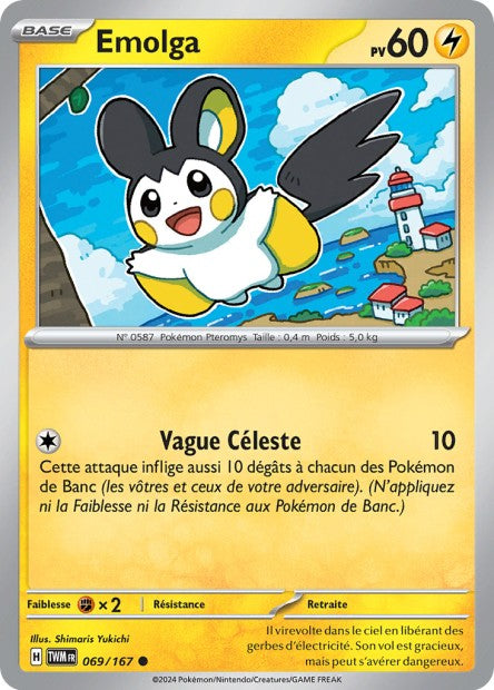 Carte Pokémon Emolga 069/167 TWM Mascarade Crépusculaire EV06 Neuf FR LorenZone
