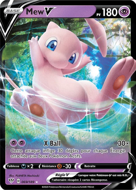 Carte Pokémon Mew V 069/189 SWSH3 Ténèbres Embrasées EB03 Neuf FR LorenZone