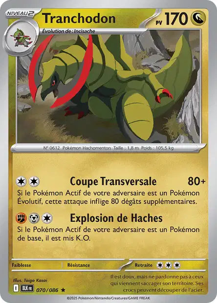 Carte Pokémon Tranchodon 070/086 BLK Foudre Noire EV10_5 Neuf FR LorenZone