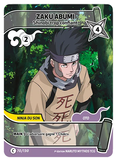Carte Naruto Mythos ZAKU ABUMI – Shinobi trop confiant 070/130 C 1er Chapitre Neuf FR LorenZone