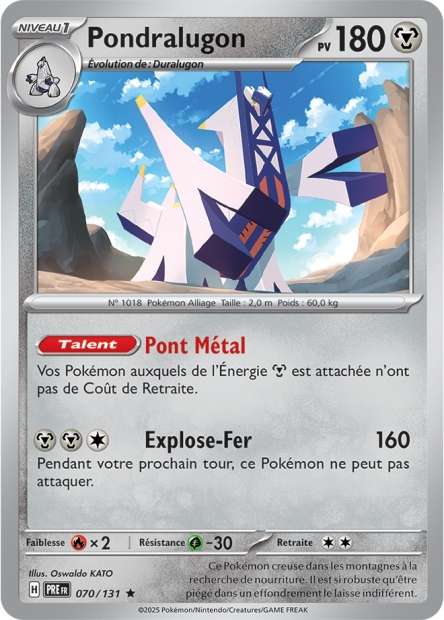Carte Pokémon Pondralugon 070/131 Evolutions Prismatiques PRE EV8_5 Neuf FR LorenZone