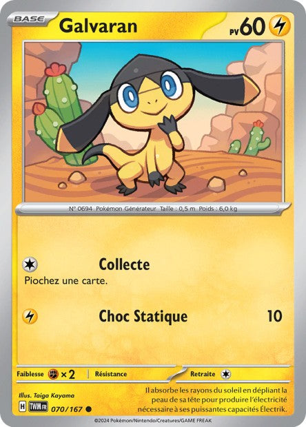 Carte Pokémon Galvaran 070/167 TWM Mascarade Crépusculaire EV06 Neuf FR LorenZone