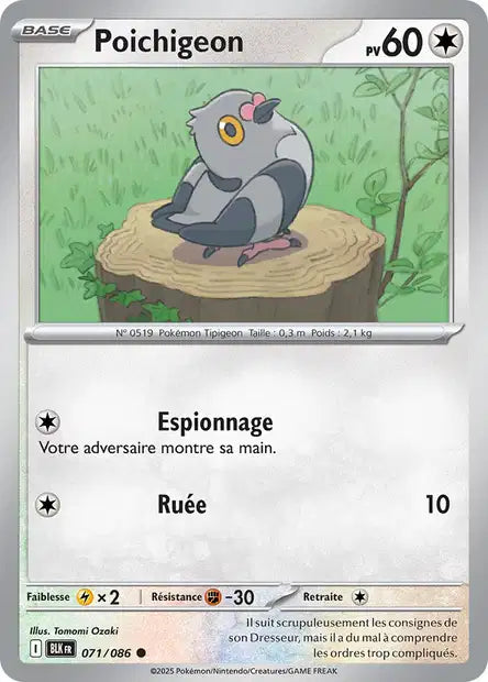 Carte Pokémon Poichigeon 071/086 BLK Foudre Noire EV10_5 Neuf FR LorenZone