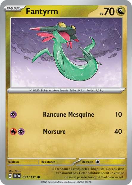 Carte Pokémon Fantyrm 071/131 Evolutions Prismatiques PRE EV8_5 Neuf FR LorenZone