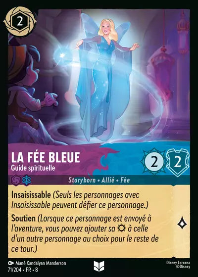 Carte Lorcana - Disney La Fée Bleue, Guide spirituelle 071/204 Peu Commune Mané Kandalyan Manderson Chapitre 08 Le Règne de Jafar ROJ Neuf FR LorenZone