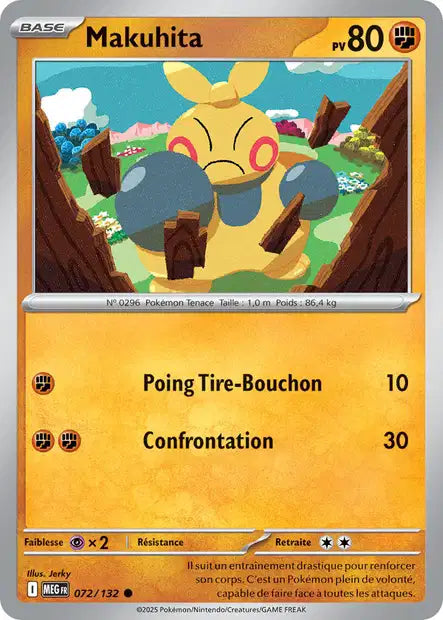 Carte Pokémon Makuhita 072/132 MEG Méga-Évolution ME01 Neuf FR LorenZone
