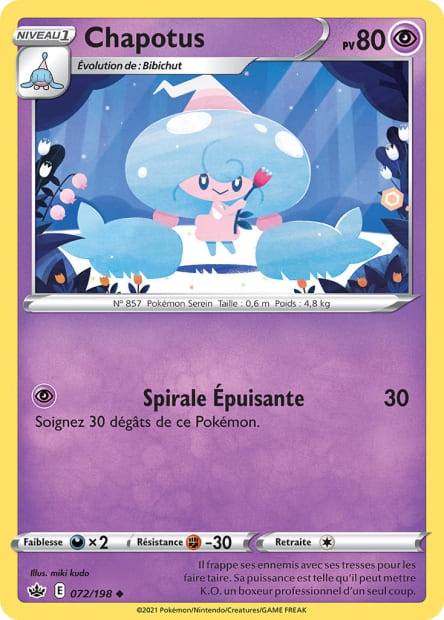 Carte Pokémon Chapotus 072/198 CRE Règne de Glace EB06 Neuf FR LorenZone