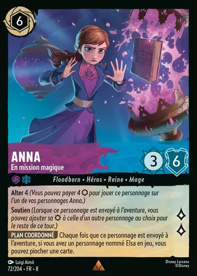 Carte Lorcana - Disney Anna, En mission magique 072/204 Rare Luigi Aimè Chapitre 08 Le Règne de Jafar ROJ Neuf FR LorenZone