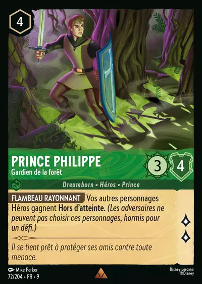 Carte Lorcana - Disney Prince Philippe, Gardien de la forêt 072/204 Chapitre 09 Fabuleux FAB Neuf FR LorenZone