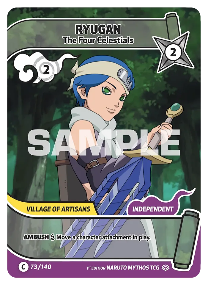 Carte Naruto Mythos Ryugan The Four Celestials 073/140 Common Full Art Shinobi Shiren 2ème Chapitre Neuf EN LorenZone