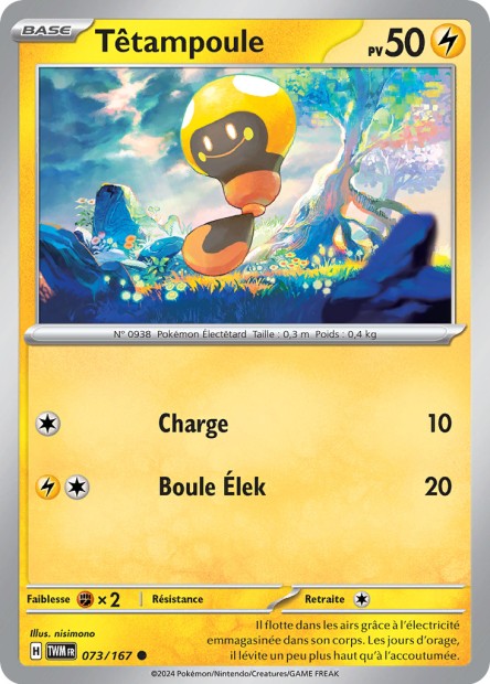 Carte Pokémon Têtampoule 073/167 TWM Mascarade Crépusculaire EV06 Neuf FR LorenZone