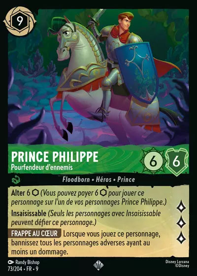 Carte Lorcana - Disney Prince Philippe, Pourfendeur d'ennemis 073/204 Chapitre 09 Fabuleux FAB Neuf FR LorenZone