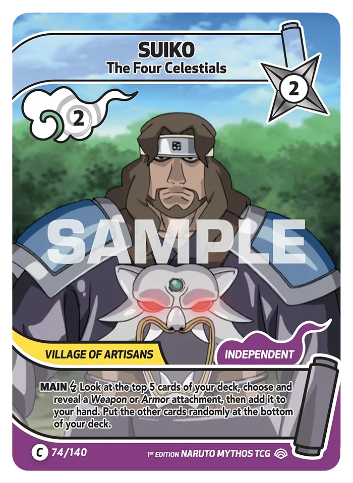 Carte Naruto Mythos Suiko The Four Celestials 074/140 Common Full Art Shinobi Shiren 2ème Chapitre Neuf EN LorenZone