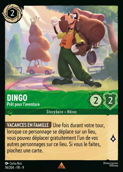 Carte Lorcana - Disney Dingo, Prêt pour l'aventure 074/204 Chapitre 09 Fabuleux FAB Neuf FR LorenZone