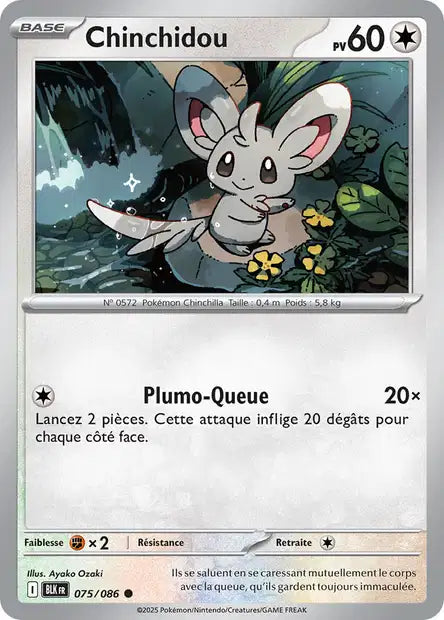 Carte Pokémon Chinchidou 075/086 BLK Foudre Noire EV10_5 Neuf FR LorenZone