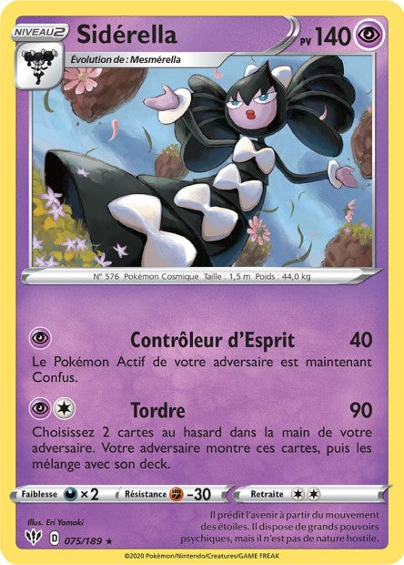 Carte Pokémon Sidérella 075/189 SWSH3 Ténèbres Embrasées EB03 Neuf FR LorenZone
