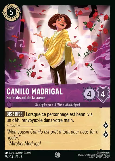 Carte Lorcana - Disney Camilo Madrigal 075/204 Commune Carlos Gomes Cabral Chapitre 08 Le Règne de Jafar ROJ Neuf FR LorenZone