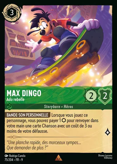 Carte Lorcana - Disney Max Dingo, Ado rebelle 075/204 Chapitre 09 Fabuleux FAB Neuf FR LorenZone