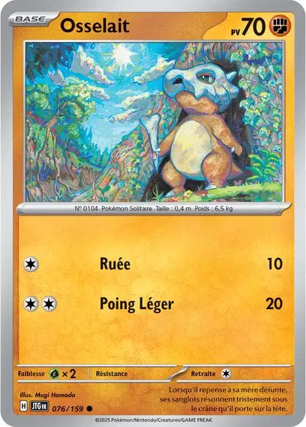 Carte Pokémon Osselait 076/159 JTG Aventures Ensemble EV09 Neuf FR LorenZone
