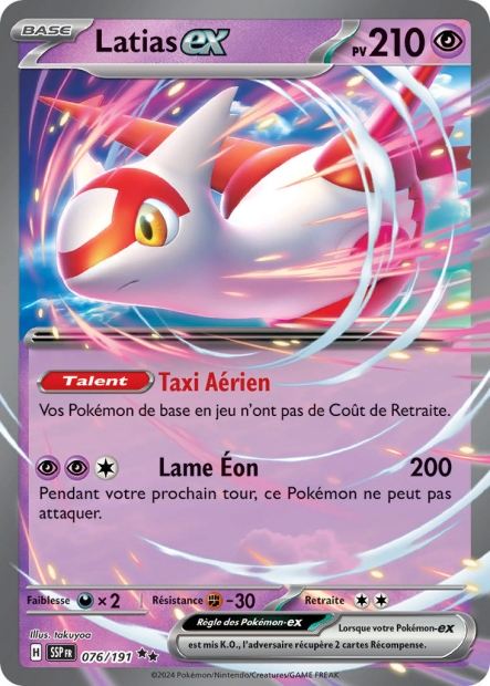 Carte Pokémon Latias EX 076/191 SSP Étincelles Déferlantes EV08 Neuf FR LorenZone