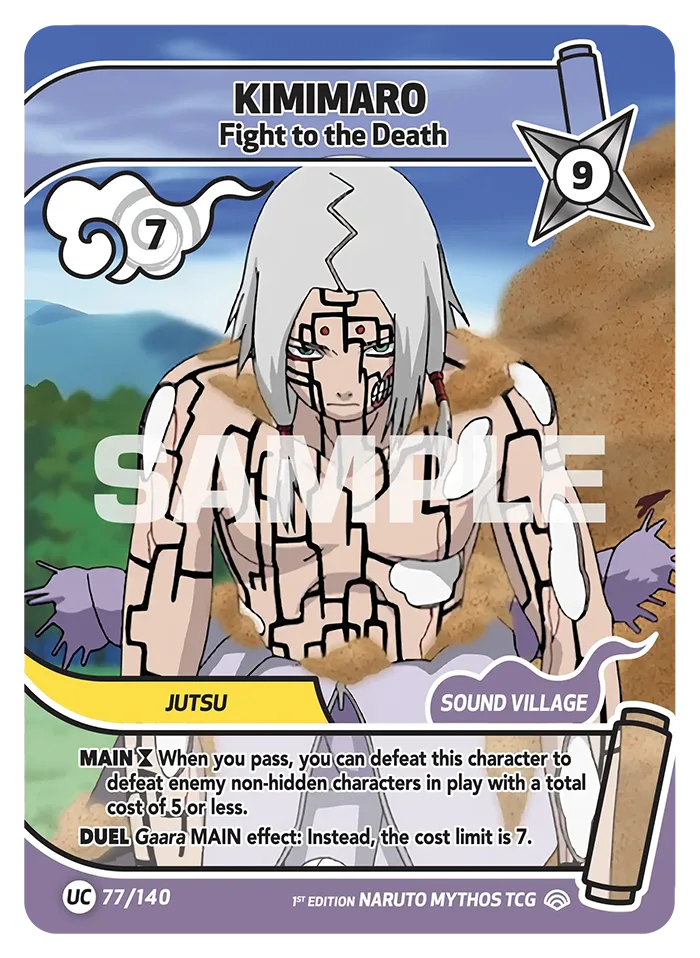 Carte Naruto Mythos Kimimaro Fight to the Death 077/140 Uncommon Full Art Shinobi Shiren 2ème Chapitre Neuf EN LorenZone