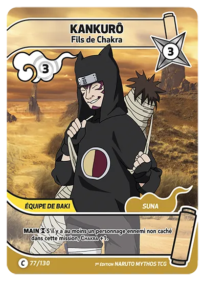 Carte Naruto Mythos KANKURO – Fils de Chakra 077/130 C 1er Chapitre Neuf FR LorenZone
