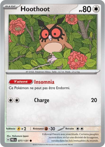 Carte Pokémon Hoothoot 077/131 Evolutions Prismatiques PRE EV8_5 Neuf FR LorenZone