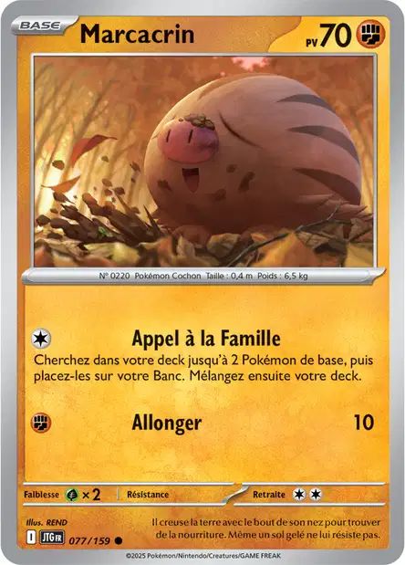 Carte Pokémon Marcacrin 077/159 JTG Aventures Ensemble EV09 Neuf FR LorenZone