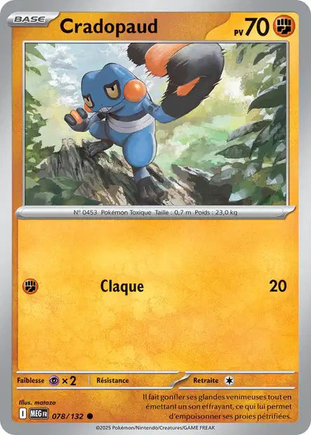 Carte Pokémon Cradopaud 078/132 MEG Méga-Évolution ME01 Neuf FR LorenZone