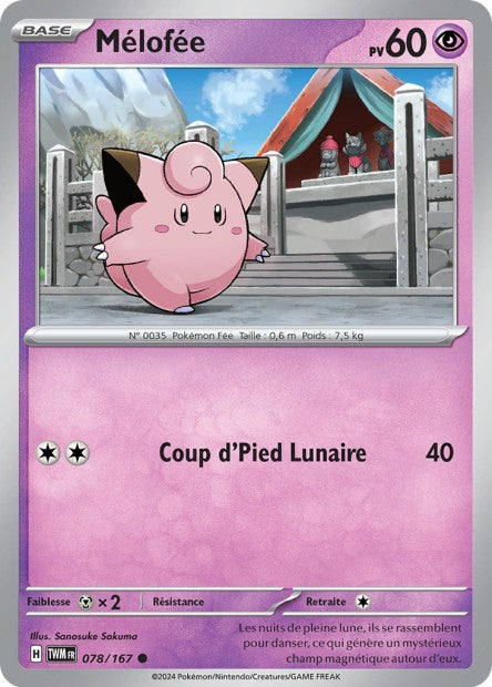 Carte Pokémon Mélofée 078/167 TWM Mascarade Crépusculaire EV06 Neuf FR LorenZone