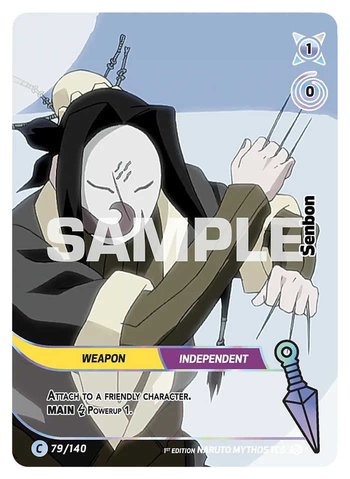 Carte Naruto Mythos Senbon 079/140 Common Holo Shinobi Shiren 2ème Chapitre Neuf EN LorenZone