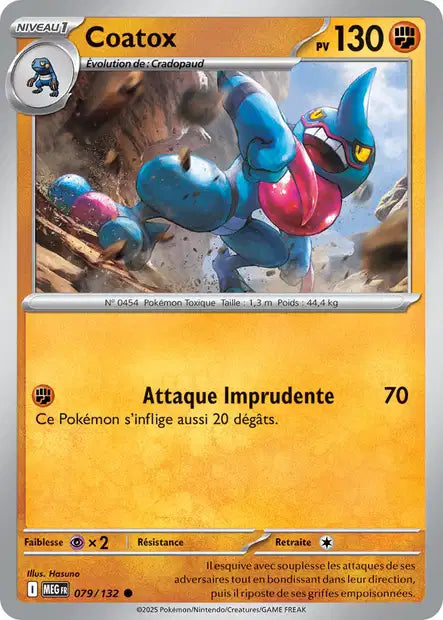 Carte Pokémon Coatox 079/132 MEG Méga-Évolution ME01 Neuf FR LorenZone