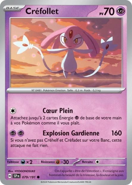 Carte Pokémon Créfollet 079/191 SSP Étincelles Déferlantes EV08 Neuf FR LorenZone