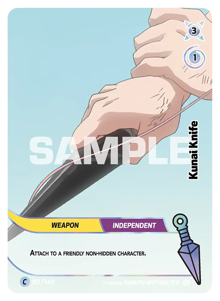 Carte Naruto Mythos Kunai Knife 080/140 Common Holo Shinobi Shiren 2ème Chapitre Neuf EN LorenZone