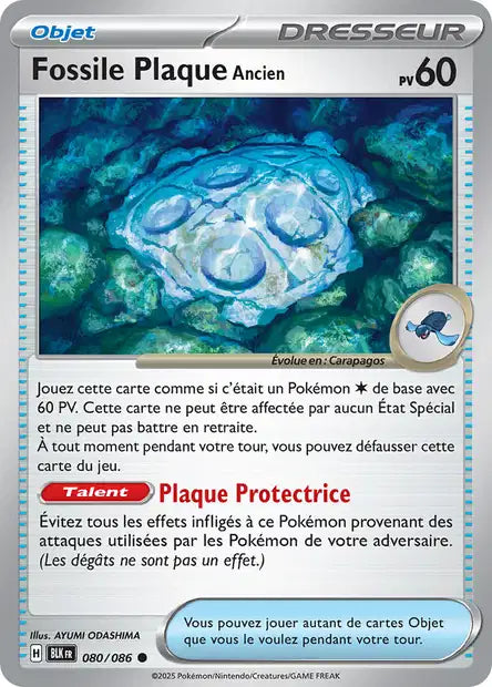 Carte Pokémon Fossile Plaque Ancien 080/086 BLK Foudre Noire EV10_5 Neuf FR LorenZone