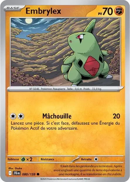 Carte Pokémon Embrylex 080/159 JTG Aventures Ensemble EV09 Neuf FR LorenZone