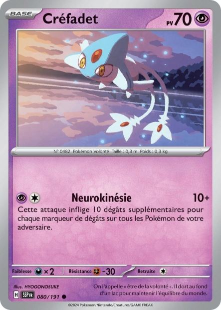 Carte Pokémon Créfadet 080/191 SSP Étincelles Déferlantes EV08 Neuf FR LorenZone