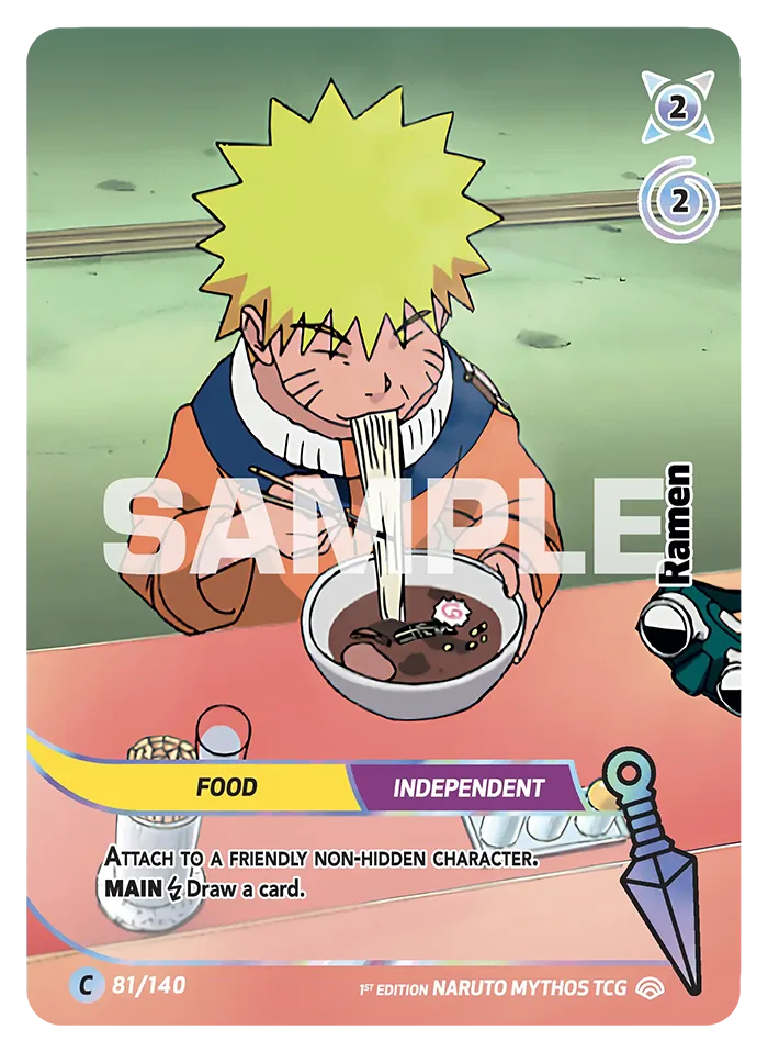 Carte Naruto Mythos Ramen 081/140 Common Holo Shinobi Shiren 2ème Chapitre Neuf EN LorenZone